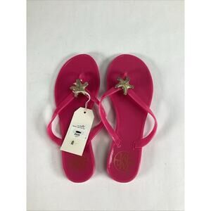 Mudpie Starfish Jelly Pink Flip Flops - Size 6 - NWT